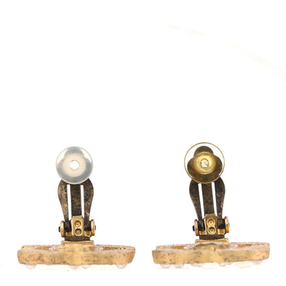 Chanel CC Gripoix Clip on Earrings Gold 3 of 5