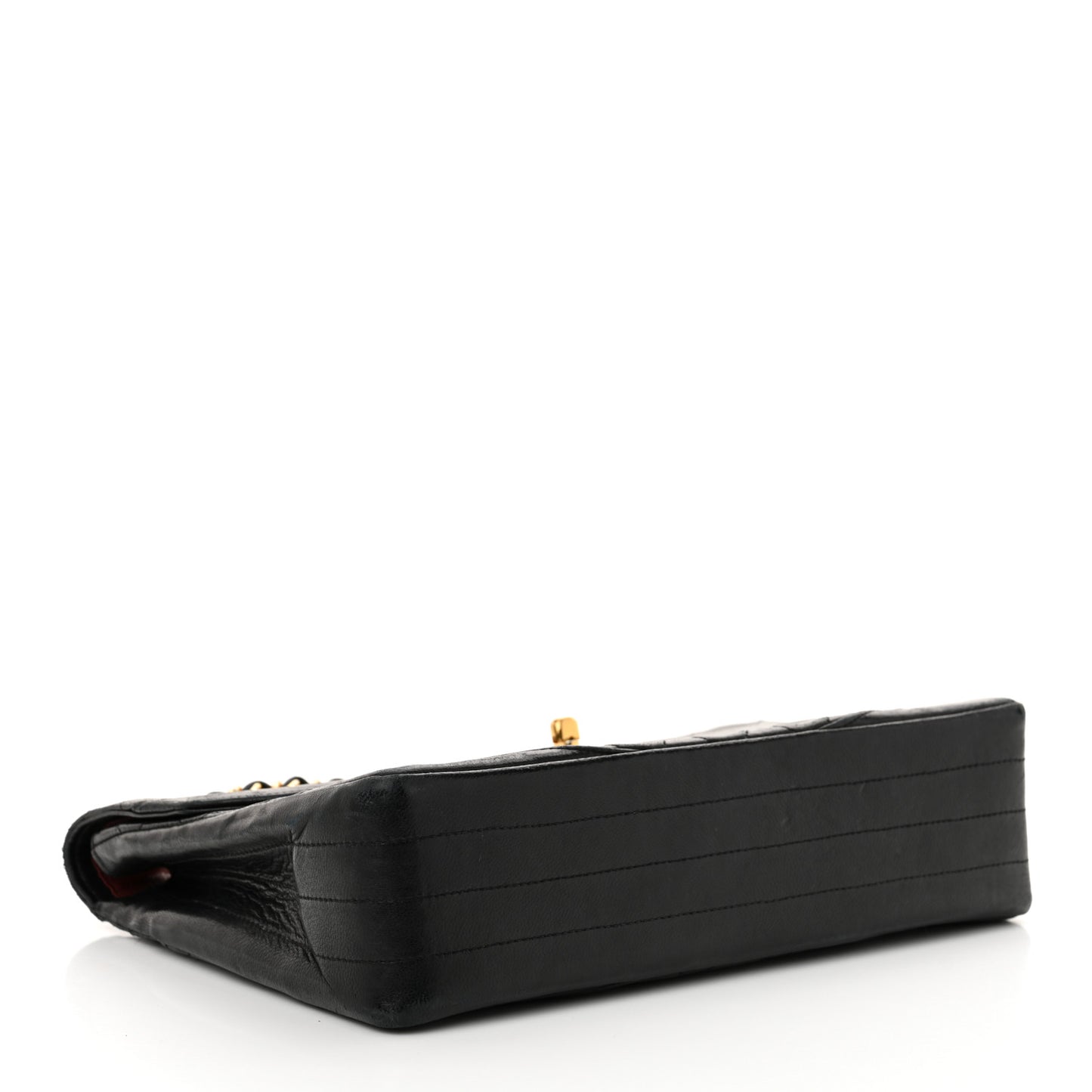 Lambskin Medium Single Flap Black