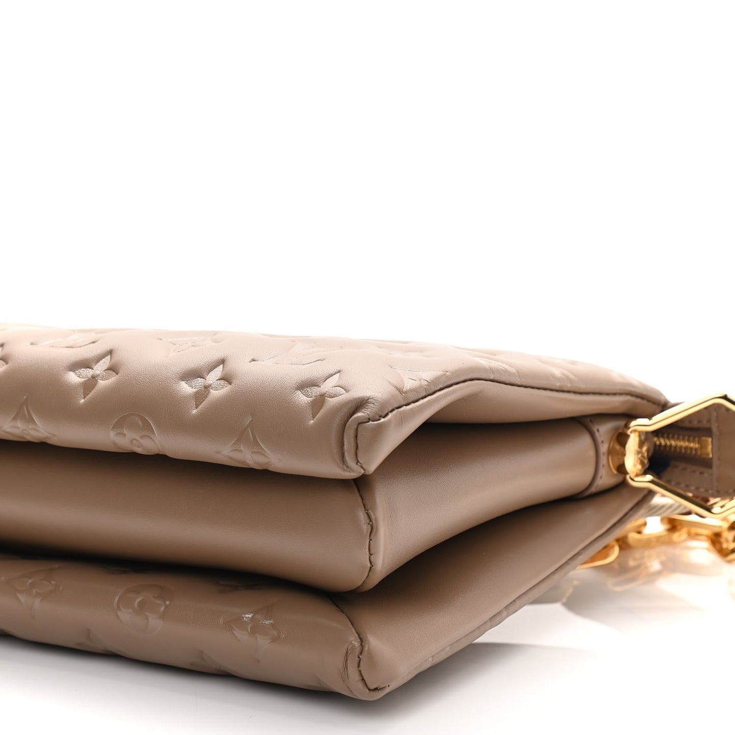 Lambskin Embossed Monogram Coussin PM Taupe