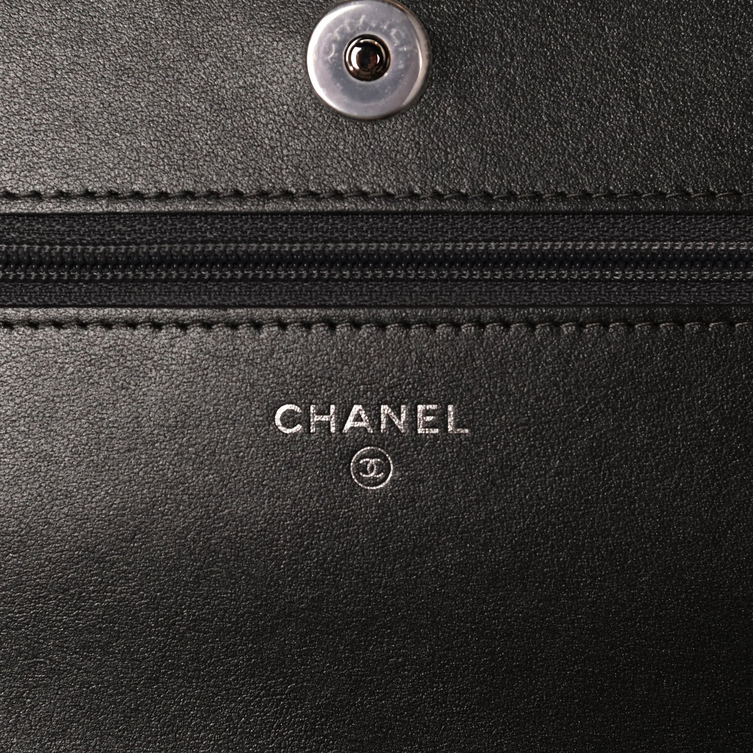 Chanel Caviar Quilted Vintage Mademoiselle Wallet On Chain WOC Dark Grey 6 of 11