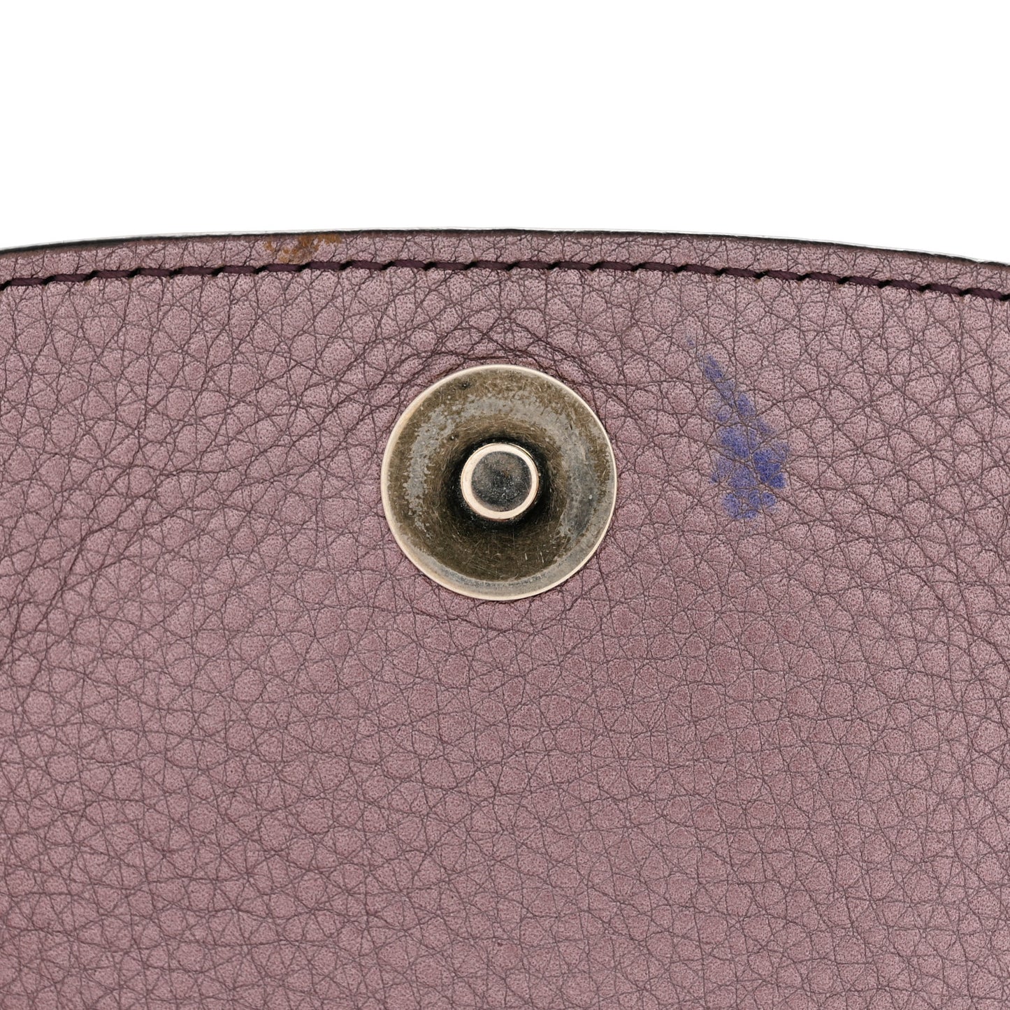 Metallic Pebbled Calfskin Small Soho Flap Crossbody Purple