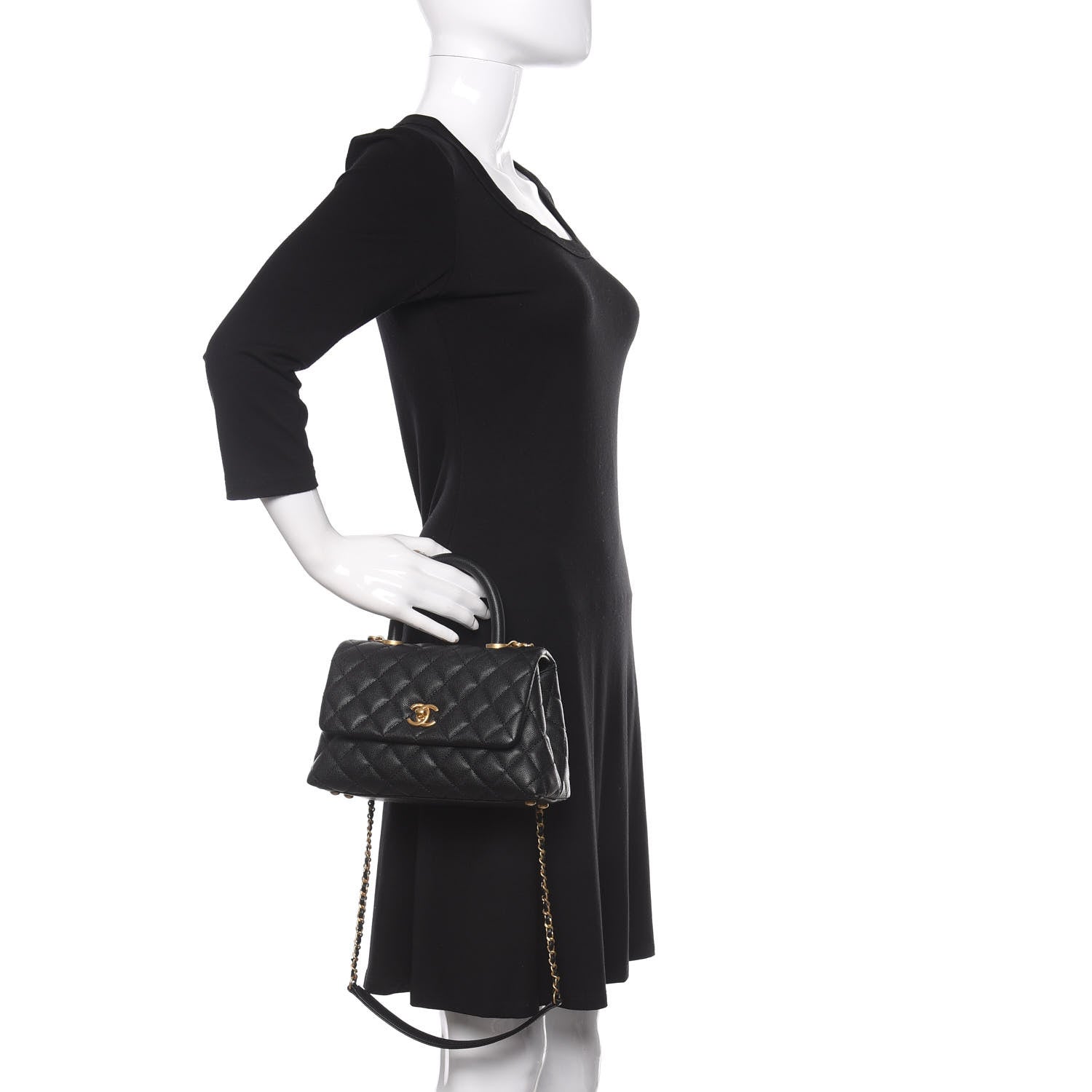 Chanel Caviar Quilted Mini Coco Handle Flap Black 3 of 11