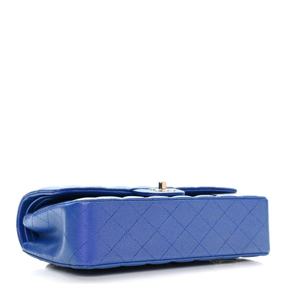 Chanel Iridescent Caviar Quilted Medium Double Flap Blue 4 of 11