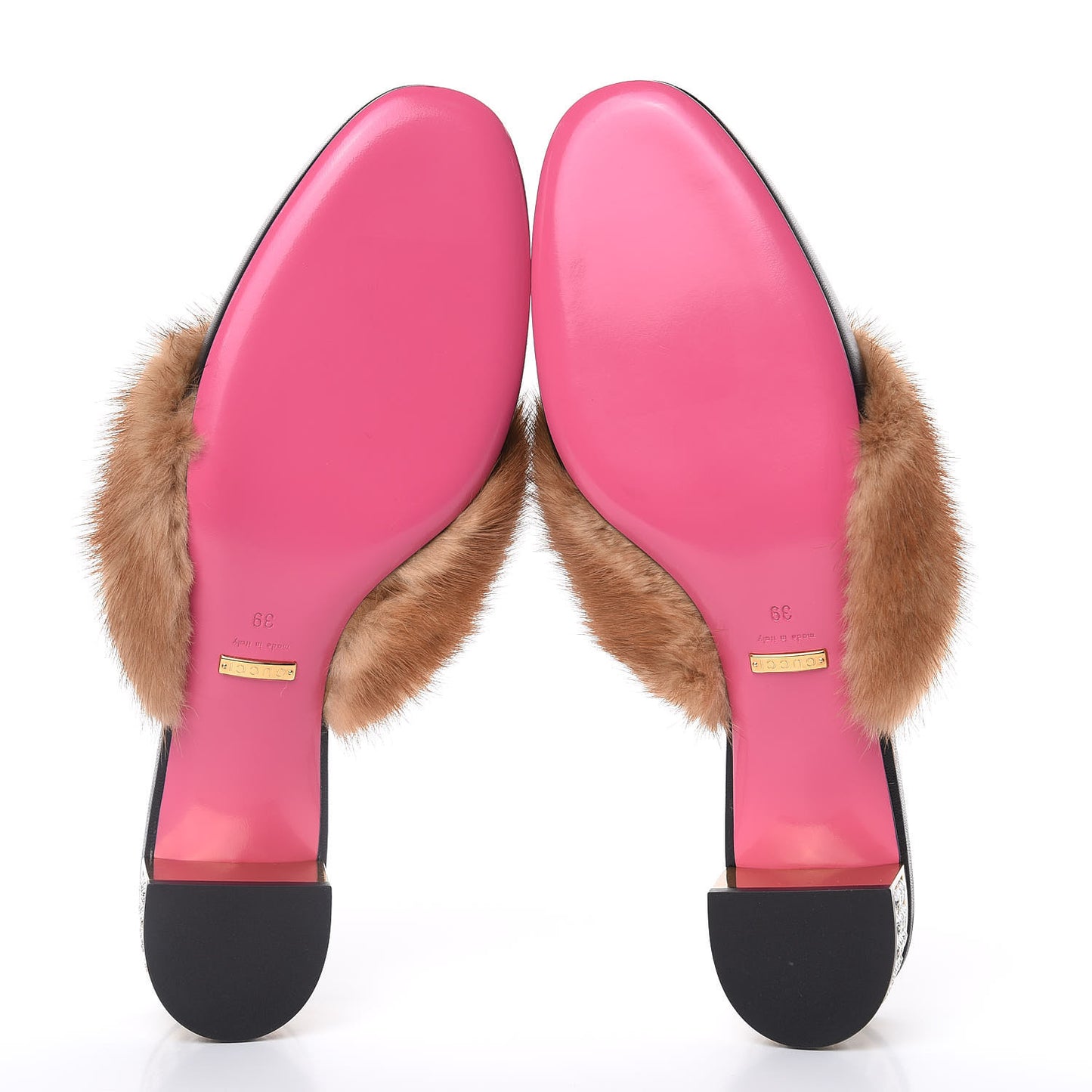 Mink Malaga Kid Crystal Candy Mules 39 Light Brown Black
