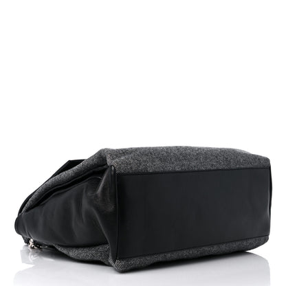 Givenchy Tweed Wool Calfskin Medium Pandora Pure Flap Bag Dark Grey Black 3 of 13