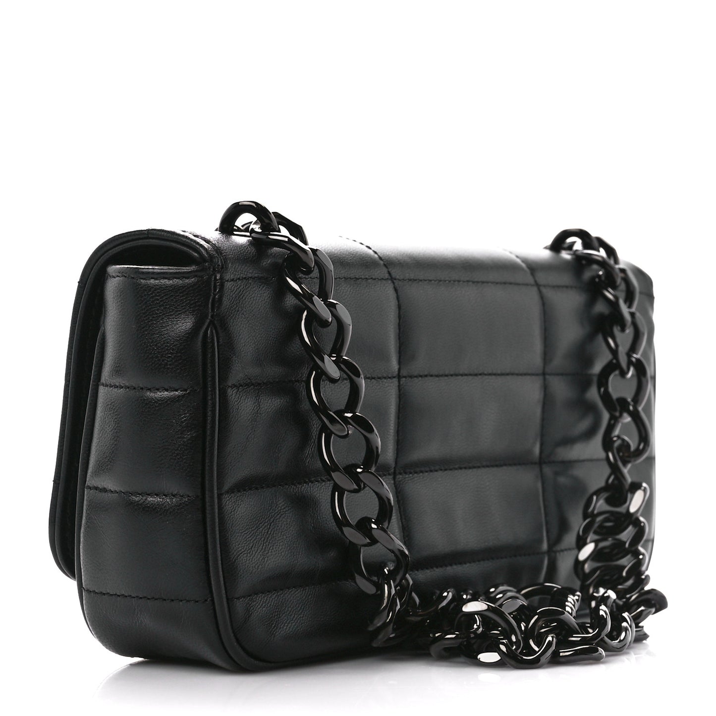 Goatskin Matelasse Chain Shoulder Bag Black
