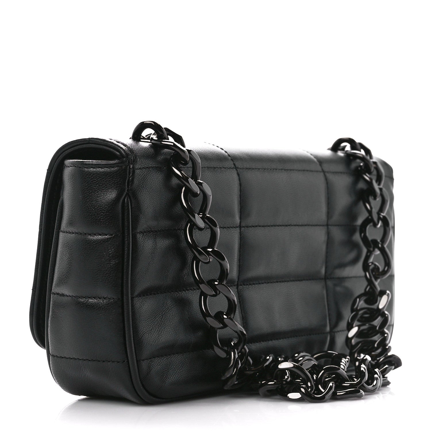 Celine Goatskin Matelasse Chain Shoulder Bag Black 3 of 9