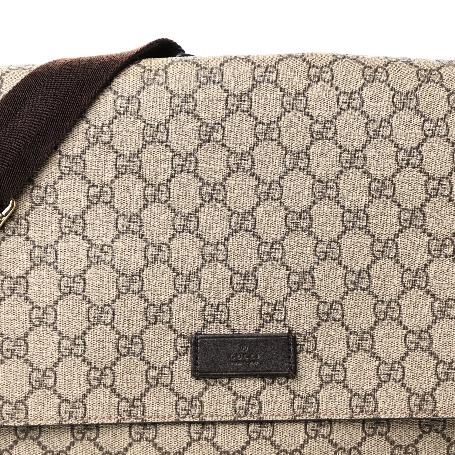 Gucci GG Plus Monogram Messenger Diaper Bag Dark Brown 9 of 13
