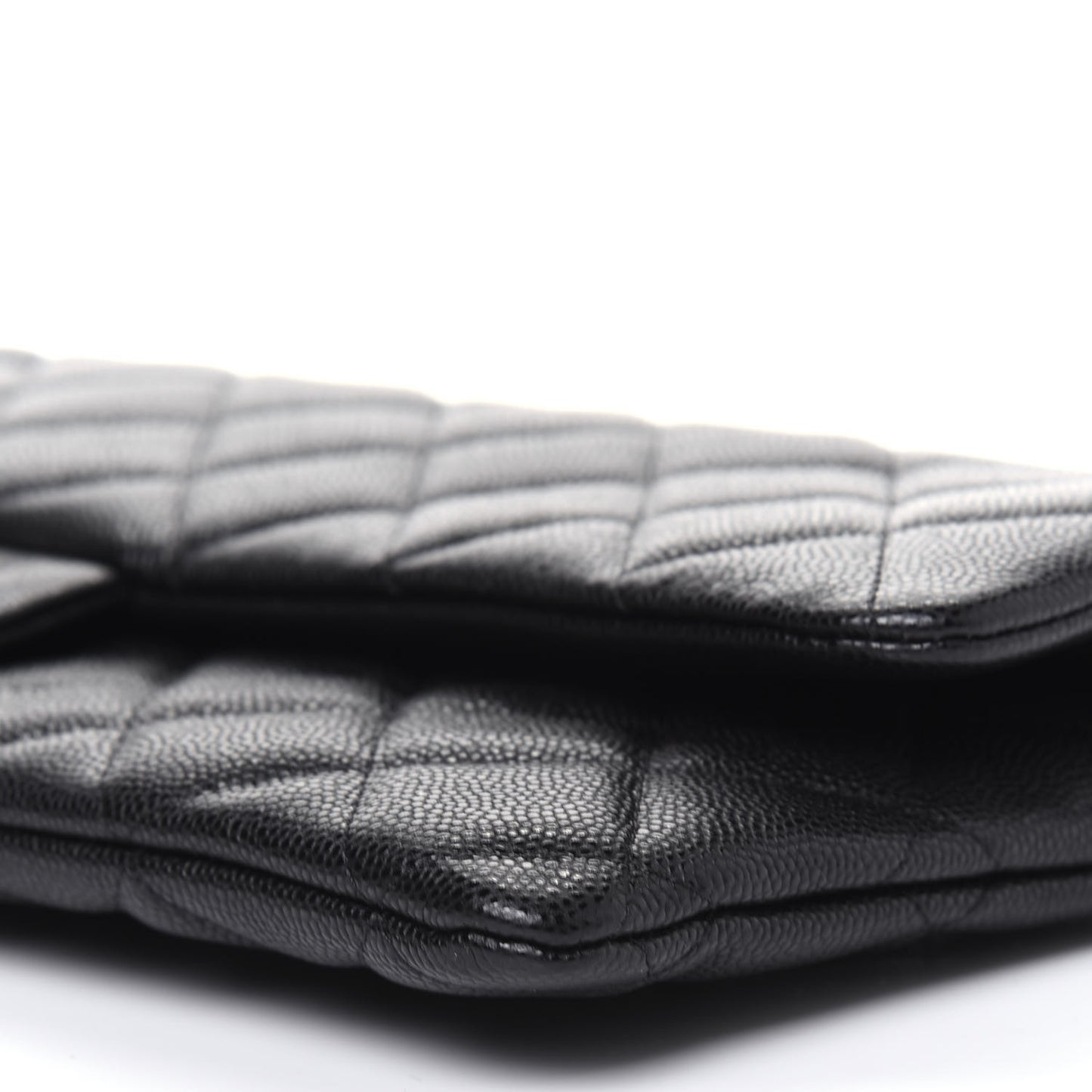 Caviar Quilted Flap Clutch Black