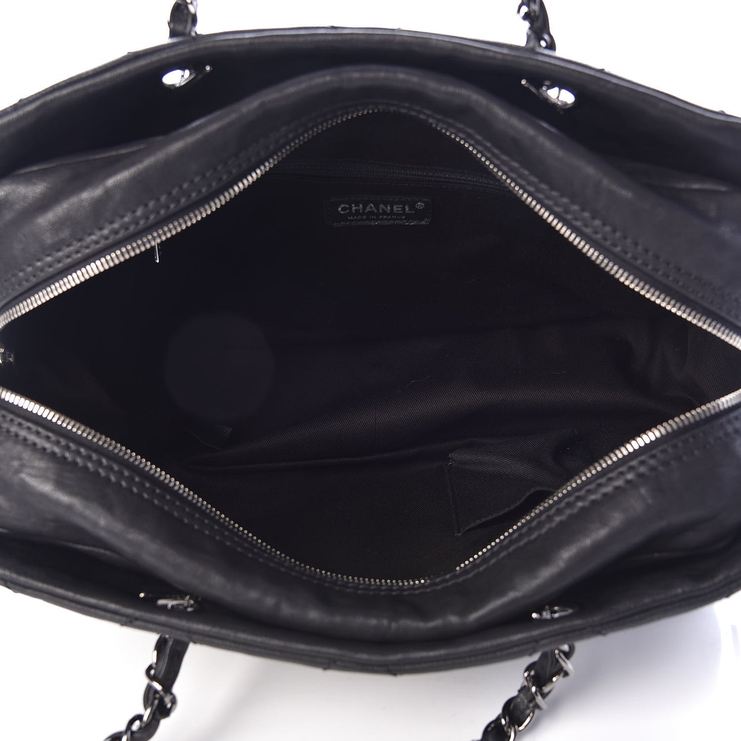 Calfskin Large Diamond Stitch Tote Black