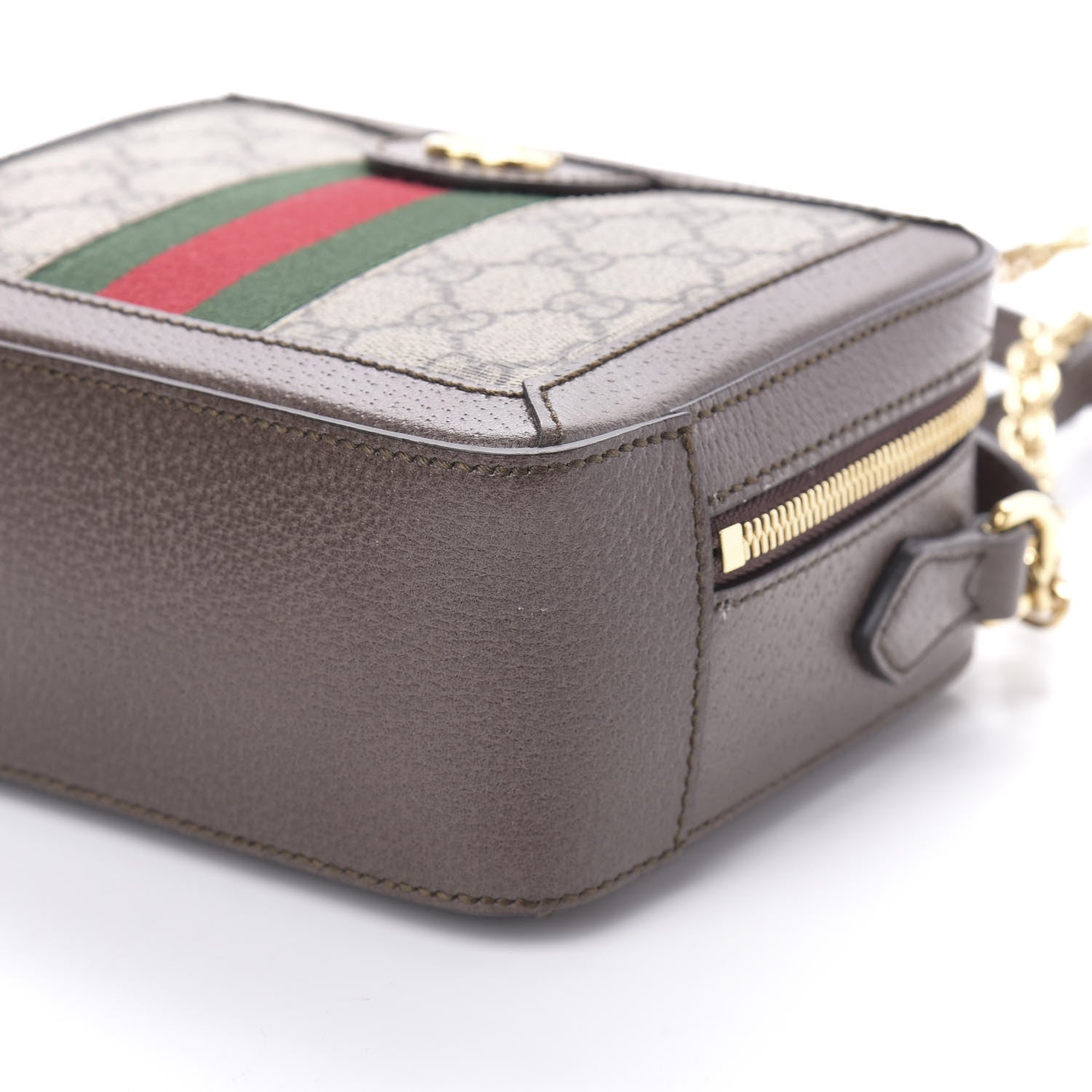 Gucci GG Supreme Monogram Mini Ophidia Top Handle Shoulder Bag Brown 9 of 10