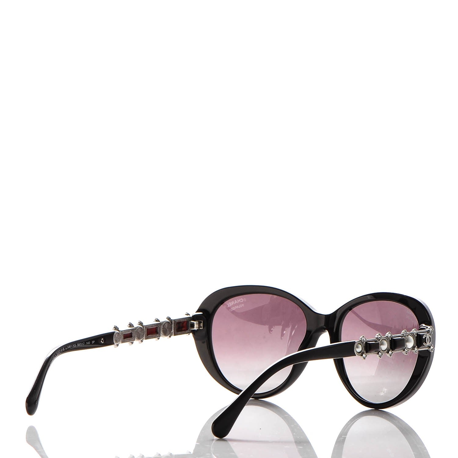 Chanel Pearl Crystal Bijoux Sunglasses 5337 Burgundy 4 of 9