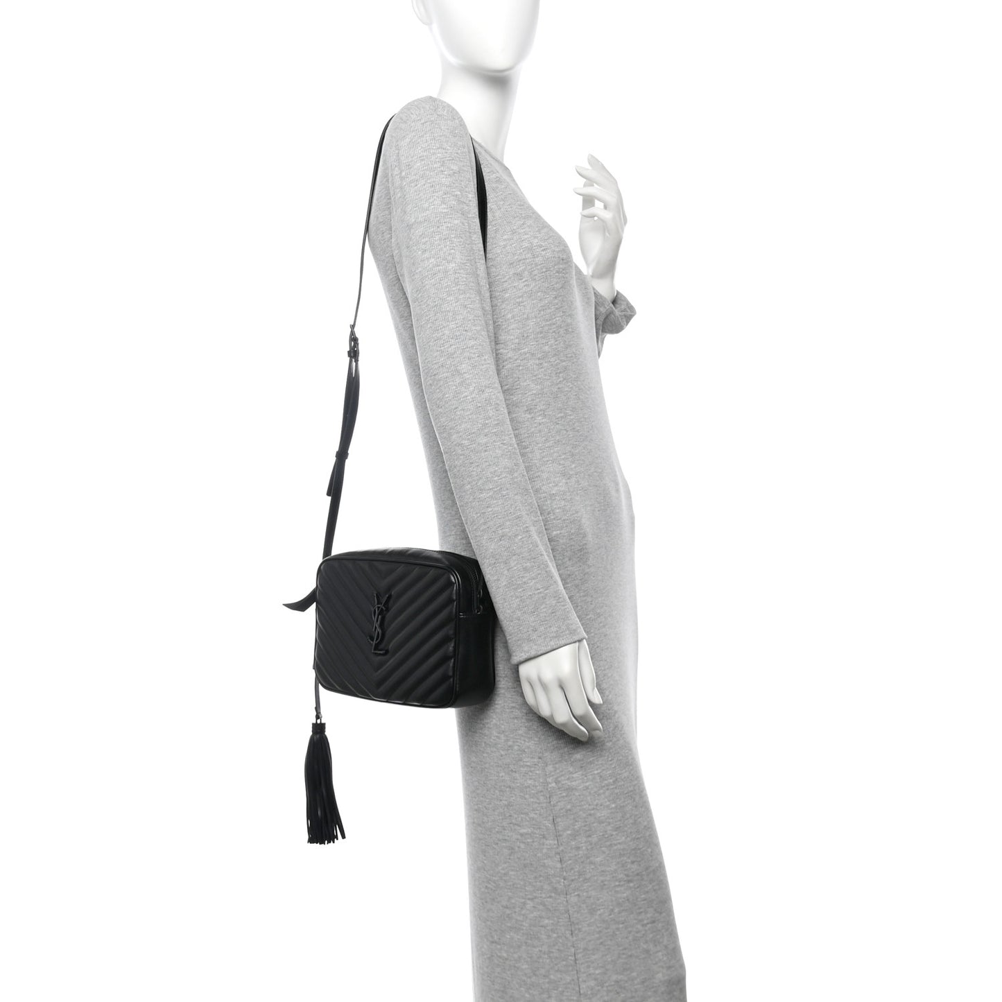 Calfskin Matelasse Monogram Monochrome Lou Camera Bag Black