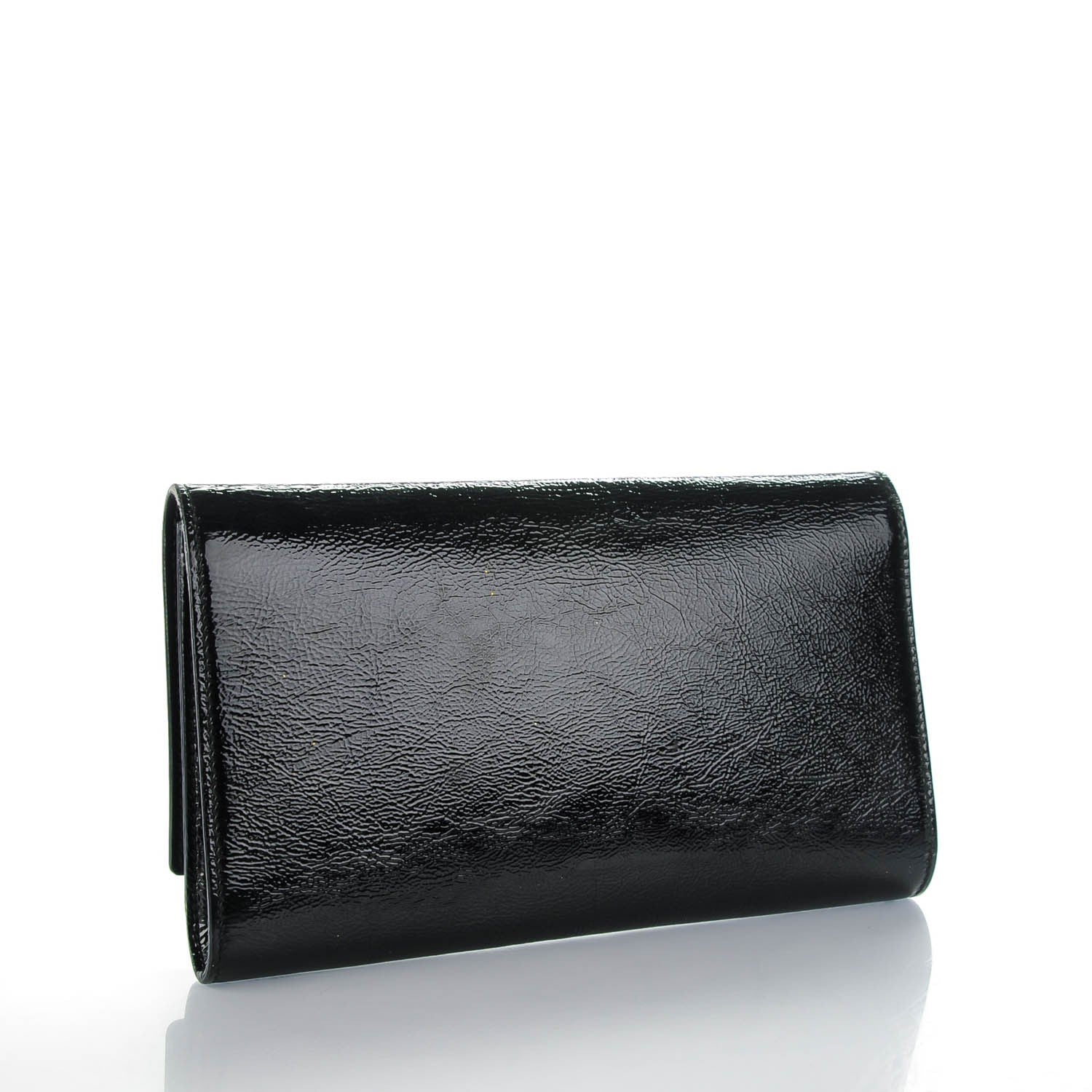 Saint Laurent Textured Patent Monogram Large Belle De Jour Clutch Black 3 of 8