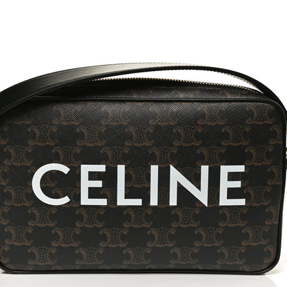 Celine Triomphe Canvas Medium Messenger Bag Black 8 of 10