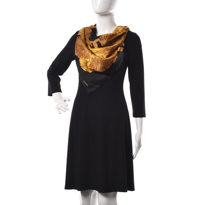 Chanel Silk Floral Chain Scarf Black 2 of 5