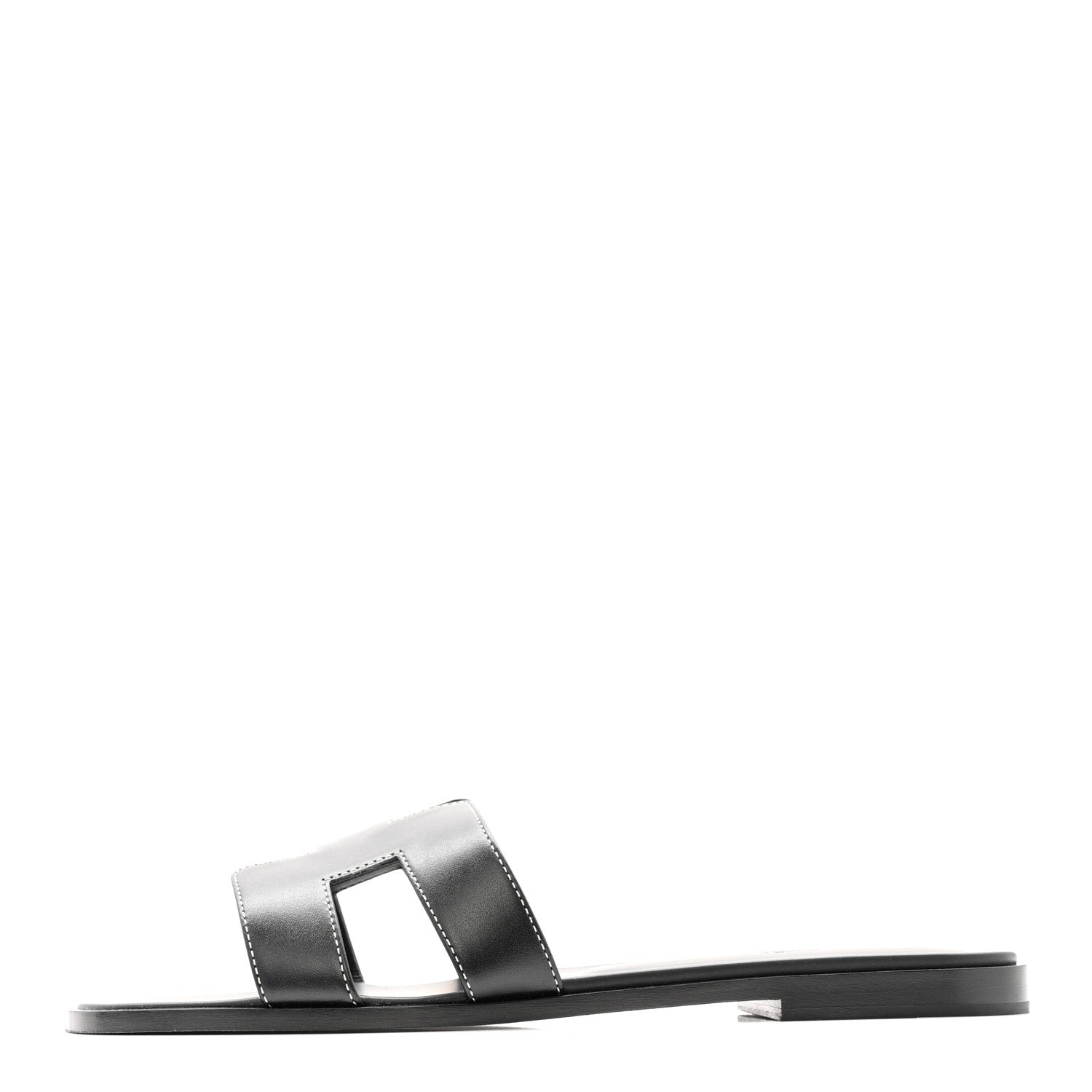 Hermes Box Calfskin Oran Sandals 40 Black 1 of 20