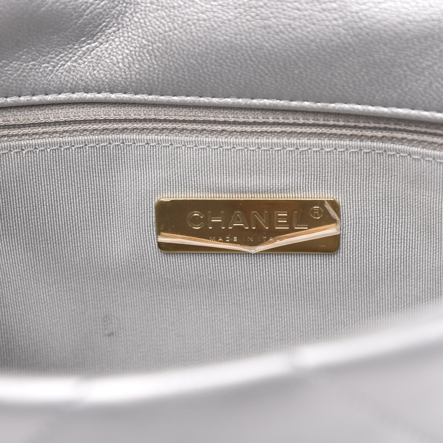 Chanel Metallic Goatskin Quilted Medium 19 Flap Silver 6 of 11