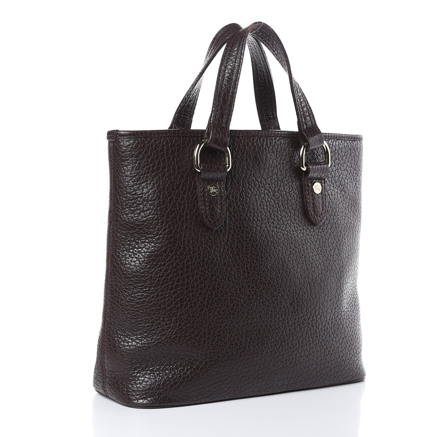 Burberry Grainy Calfskin Tote Dark Brown 3 of 12