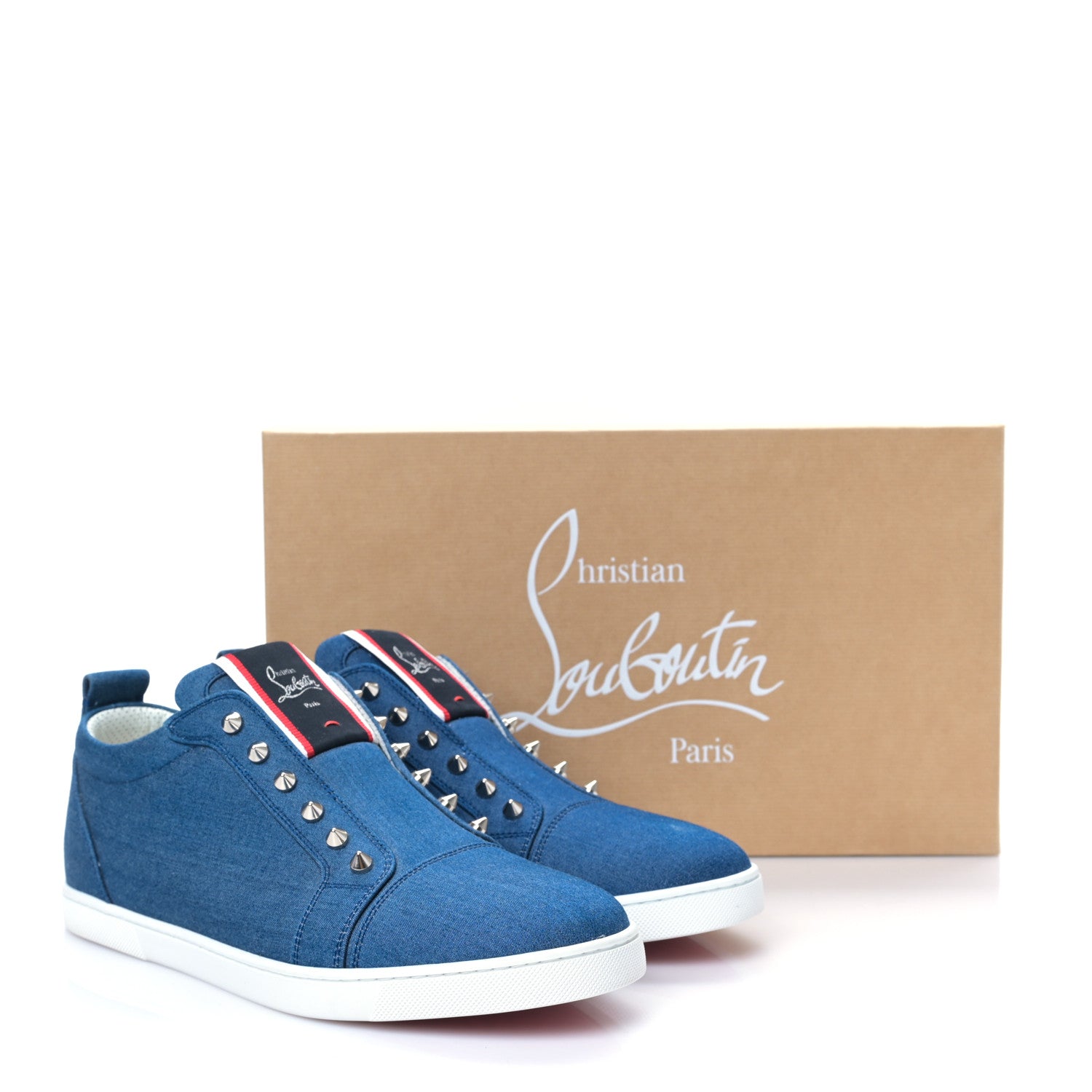 Christian Louboutin Denim Mens Fique A Vontade Sneakers 43 Light Blue 9 of 9