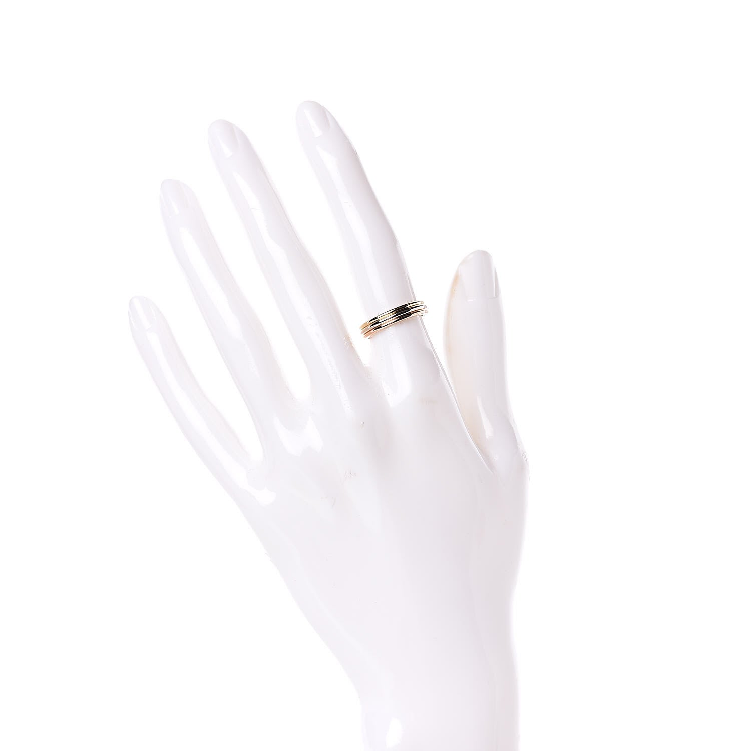 Cartier 18K White Pink Yellow Gold Trinity Wedding Band Ring 49 4.75 2 of 4