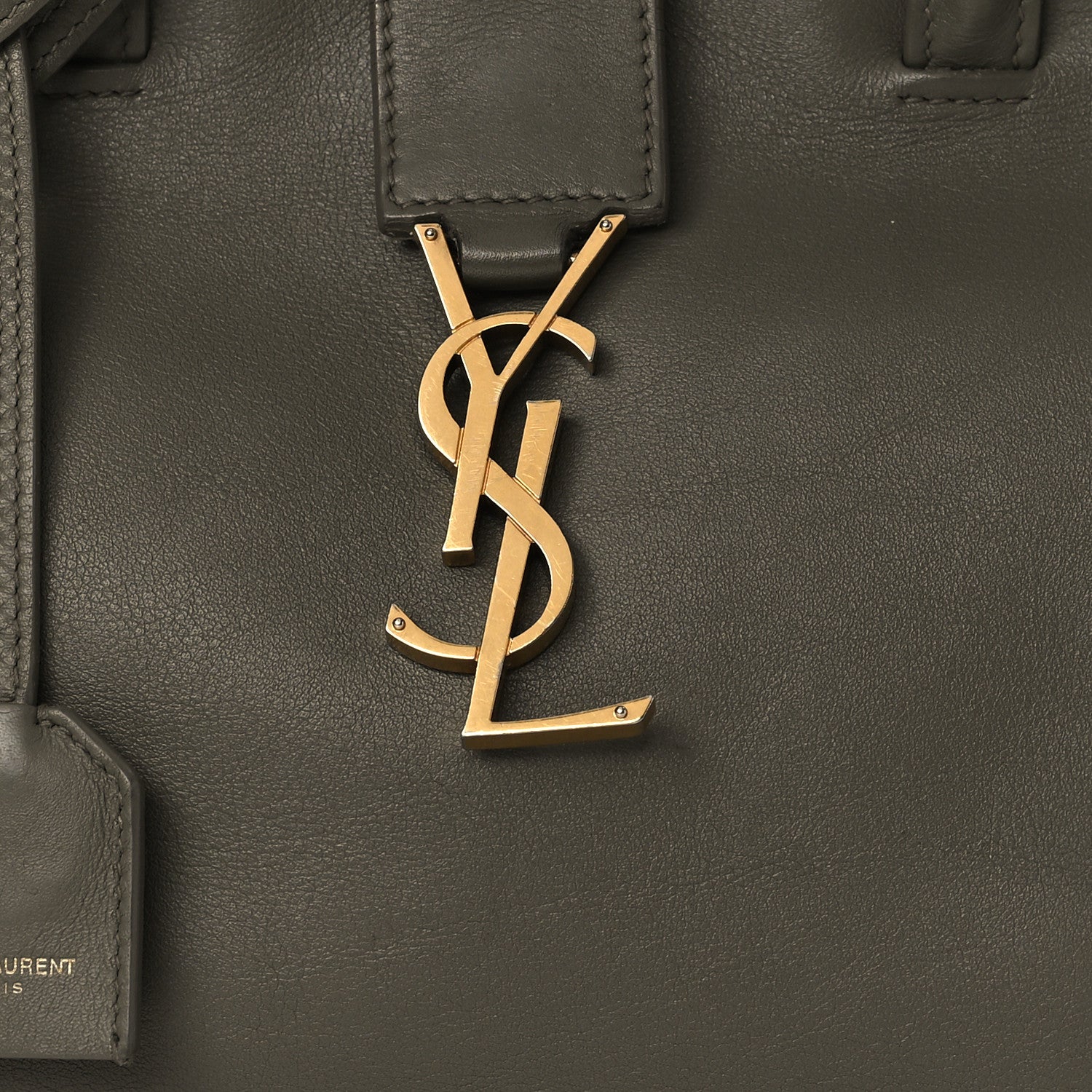 Saint Laurent Calfskin Baby Monogram Downtown Cabas Earth 6 of 8
