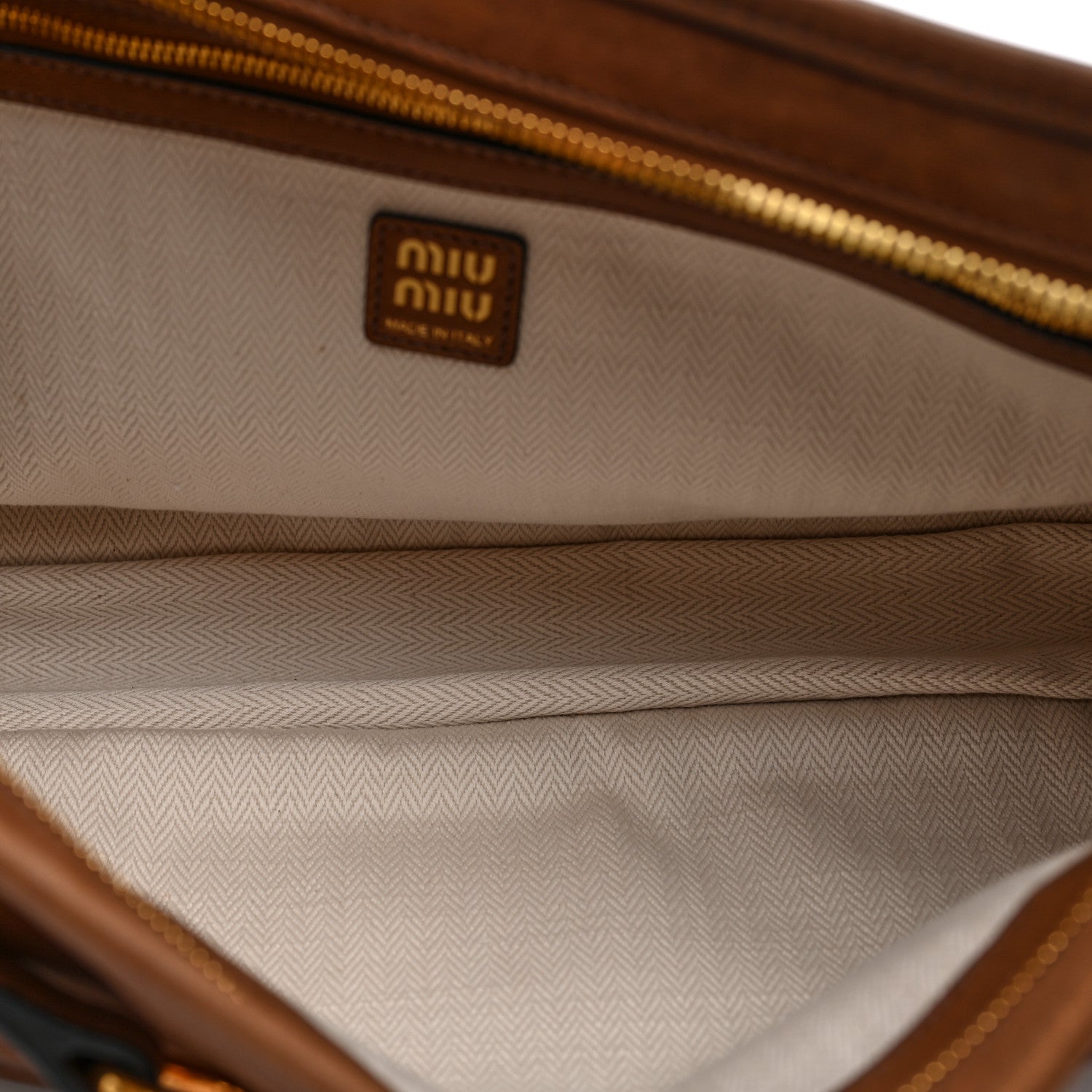 Miu Miu Nappa Large Aviator Regular Aventure Shoulder Bag Oak 5 of 9