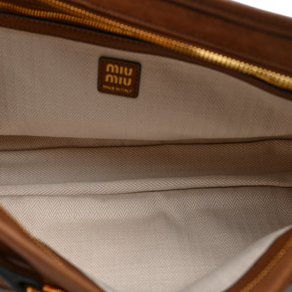 Miu Miu Nappa Large Aviator Regular Aventure Shoulder Bag Oak 5 of 9