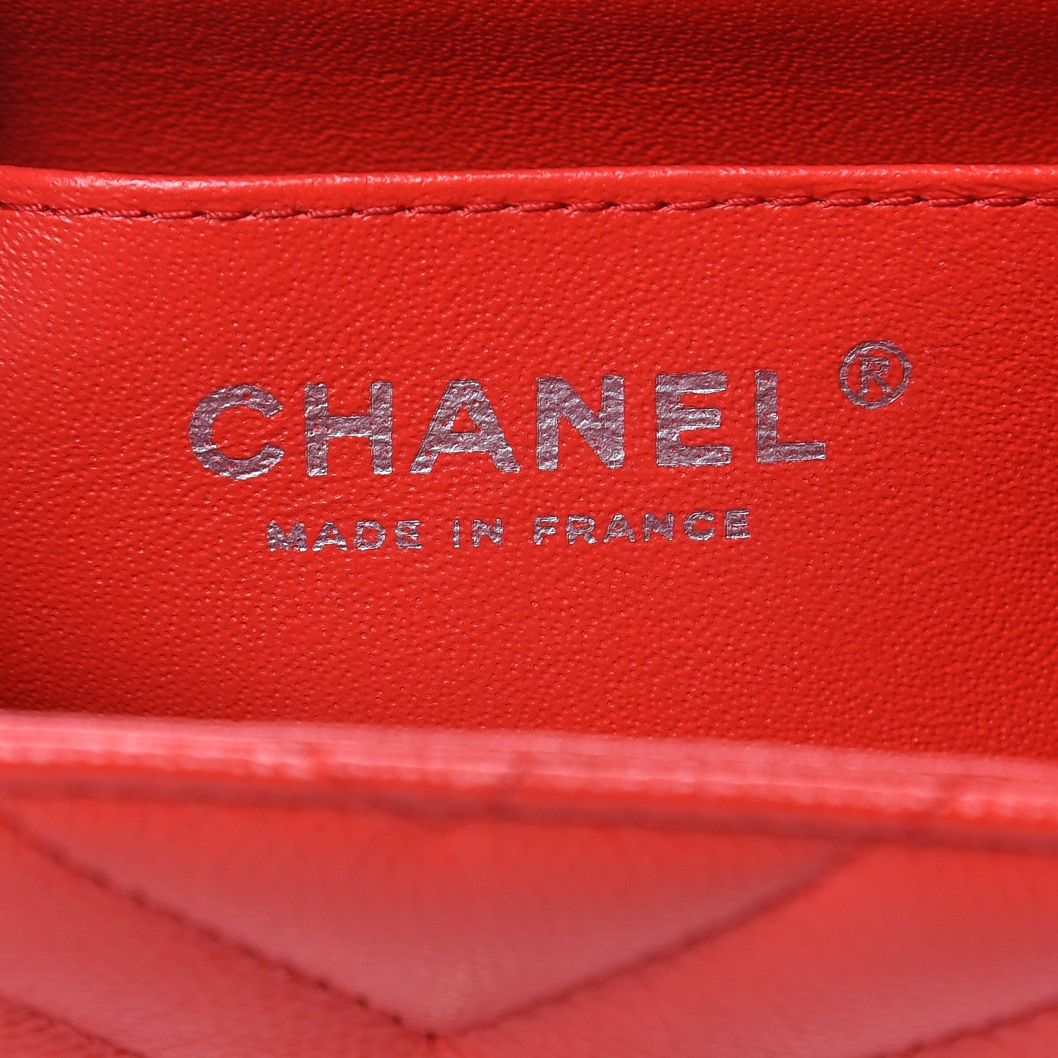 Chanel Caviar Chevron Quilted Mini Rectangular Flap Red 6 of 14