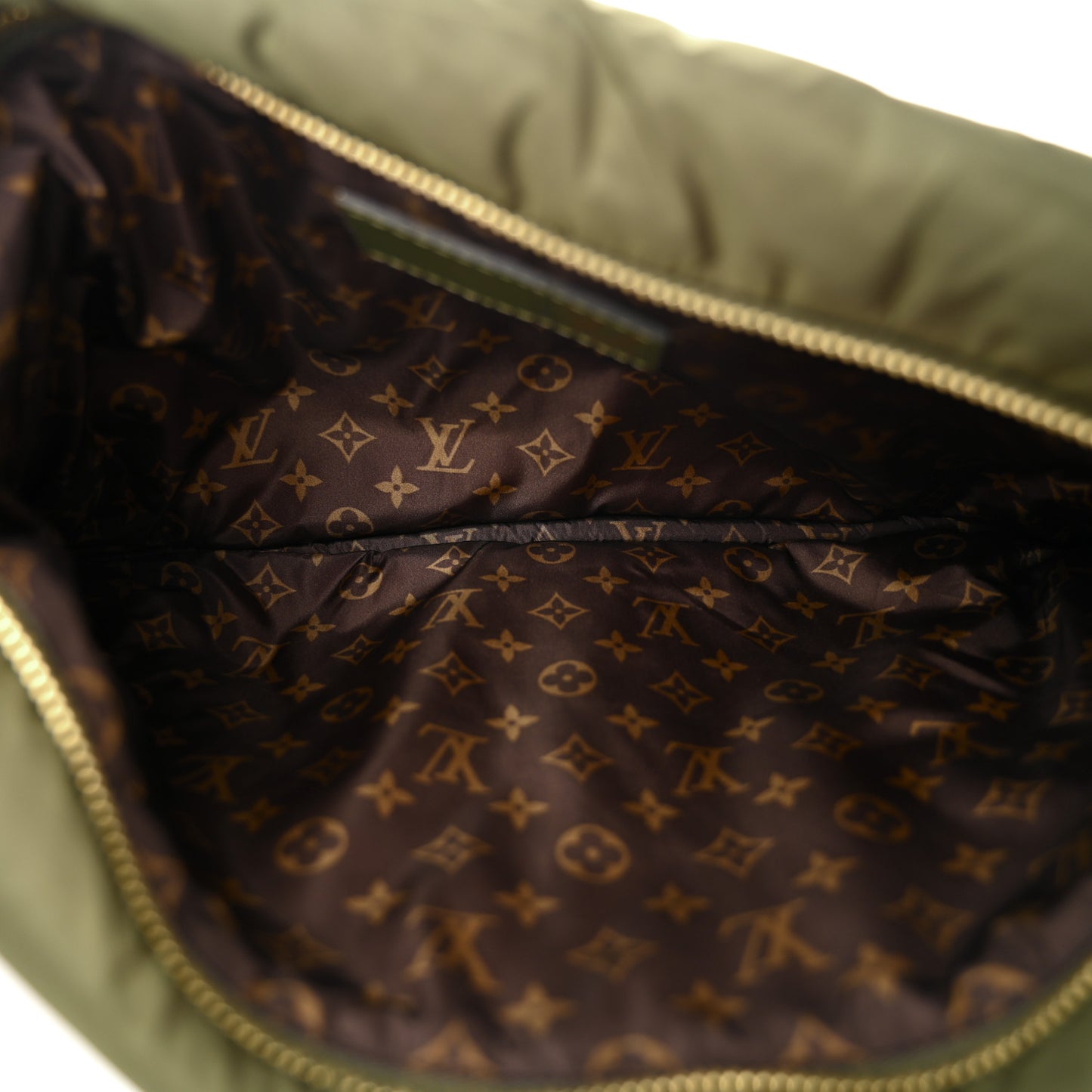 Econyl Monogram Pillow Maxi Multi Pochette Accessories Kaki Beige