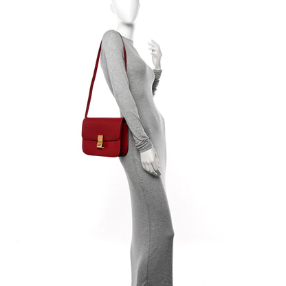 Celine Box Calfskin Medium Classic Box Flap Bag Red 2 of 14