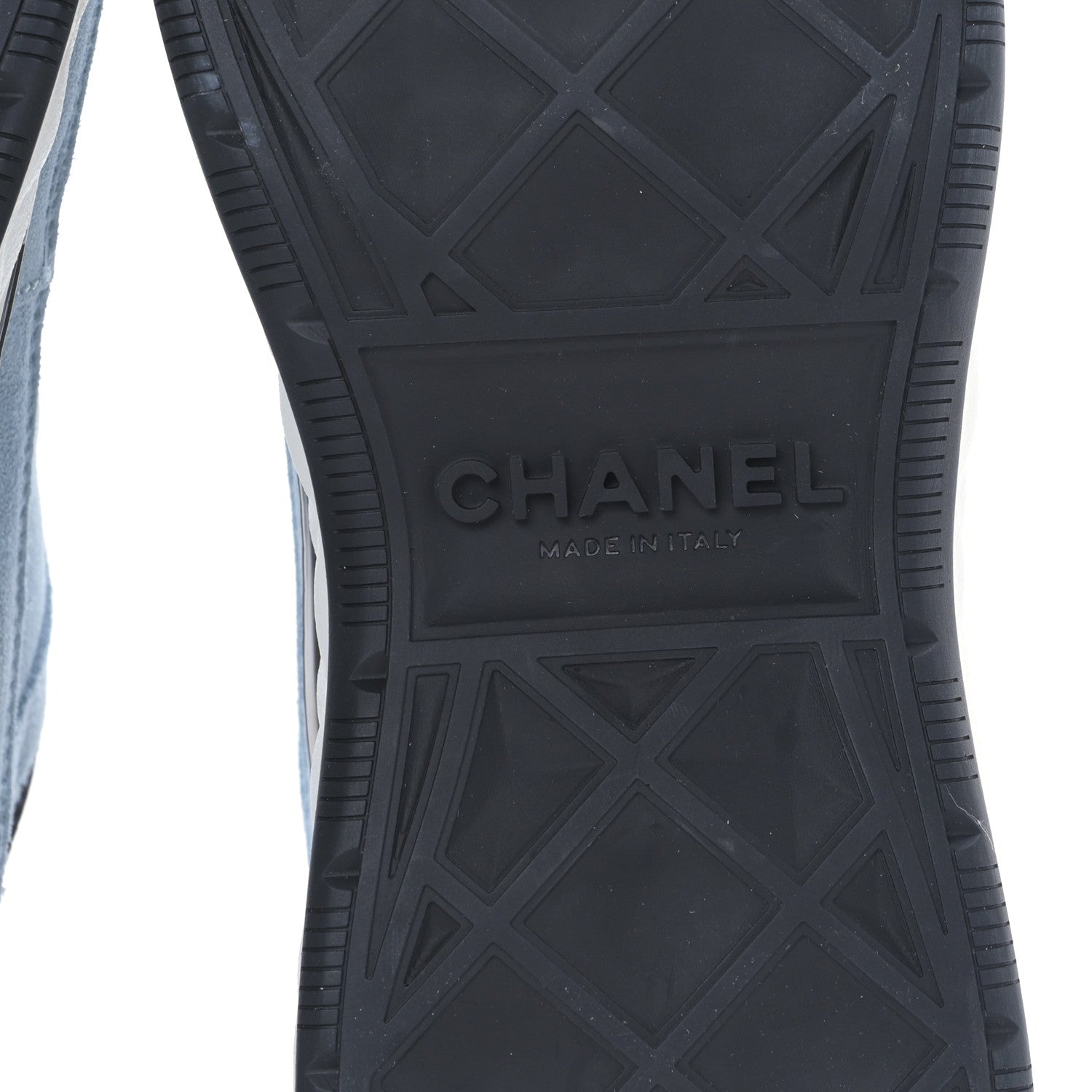 Chanel Suede Calfskin Nylon Grosgrain CC Sneakers 36.5 Light Blue 6 of 9
