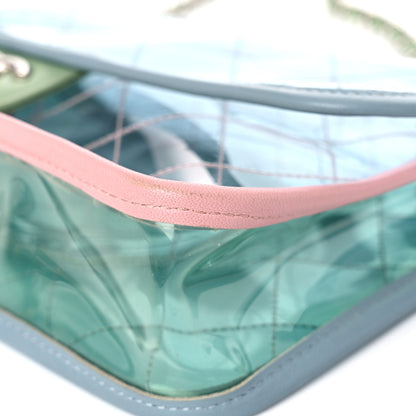 Chanel Lambskin PVC Quilted Medium Coco Splash Flap Blue Green 9 of 13