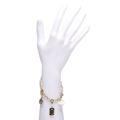 Bulgari 18K Yellow Gold Mother of Pearl Tondo Sun Parentesi Spinning Optical Charm Bracelet 2 of 8