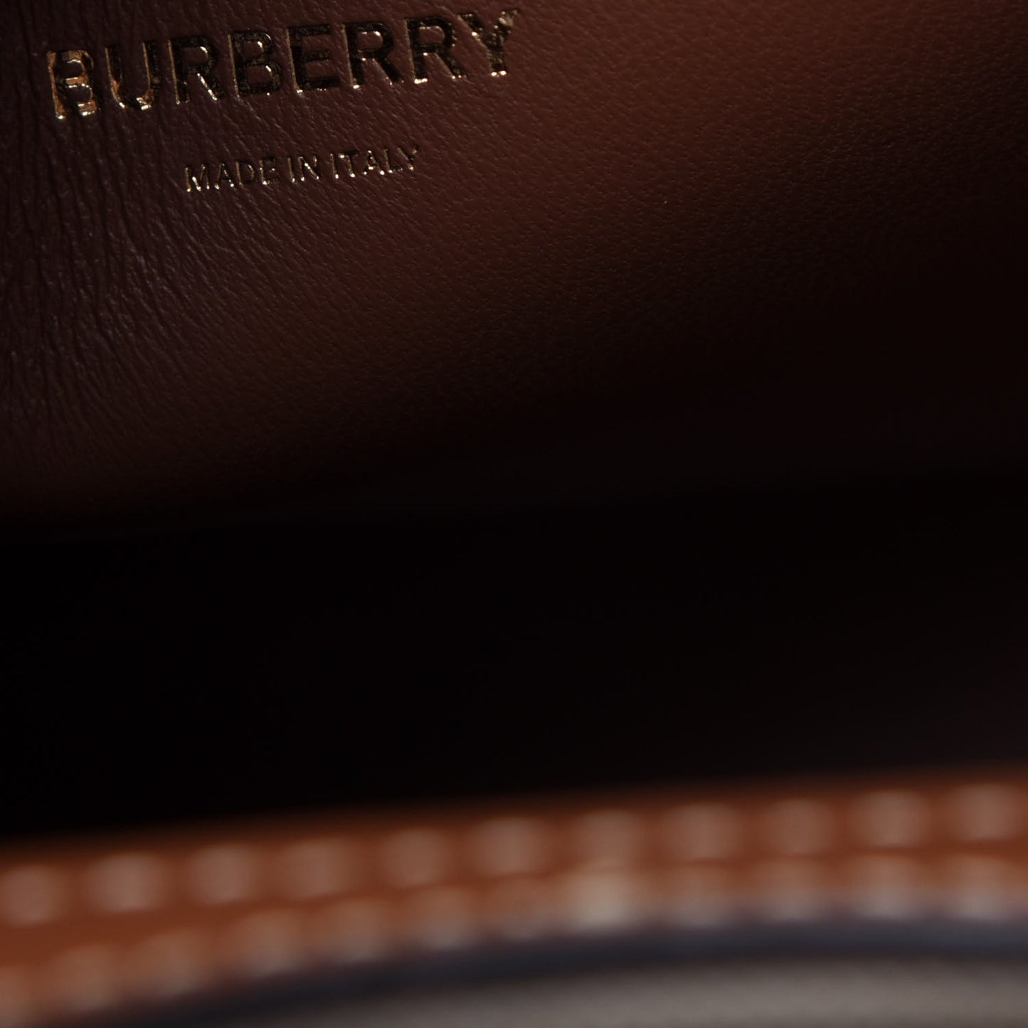 Canvas Smooth Calfskin Two Tone Mini Pocket Bag Natural Malt Brown