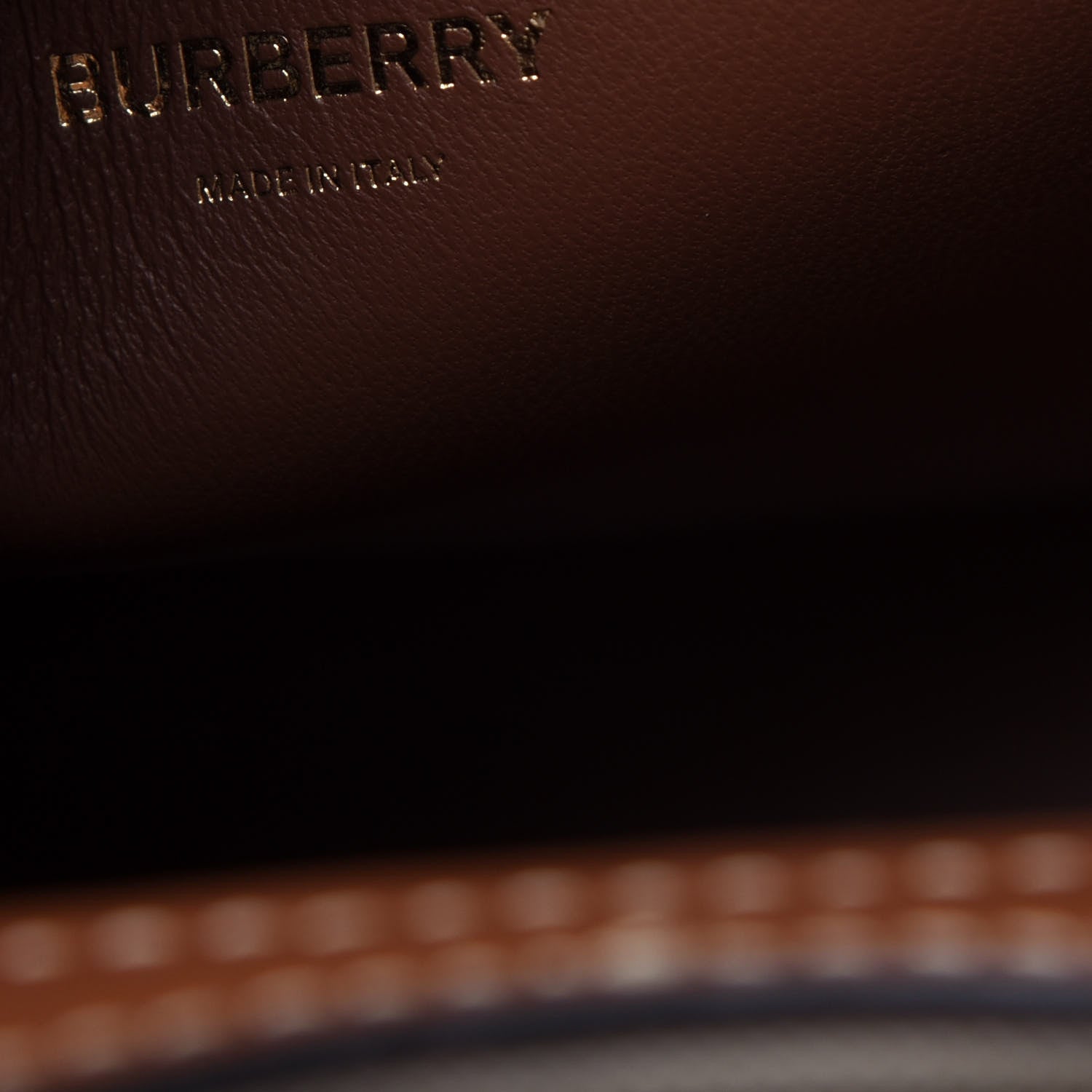 Burberry Canvas Smooth Calfskin Two Tone Mini Pocket Bag Natural Malt Brown 6 of 10