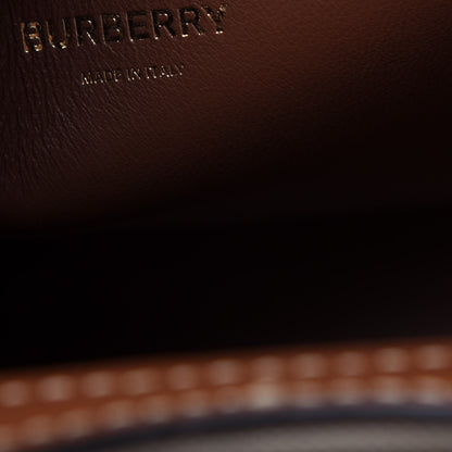 Burberry Canvas Smooth Calfskin Two Tone Mini Pocket Bag Natural Malt Brown 6 of 10
