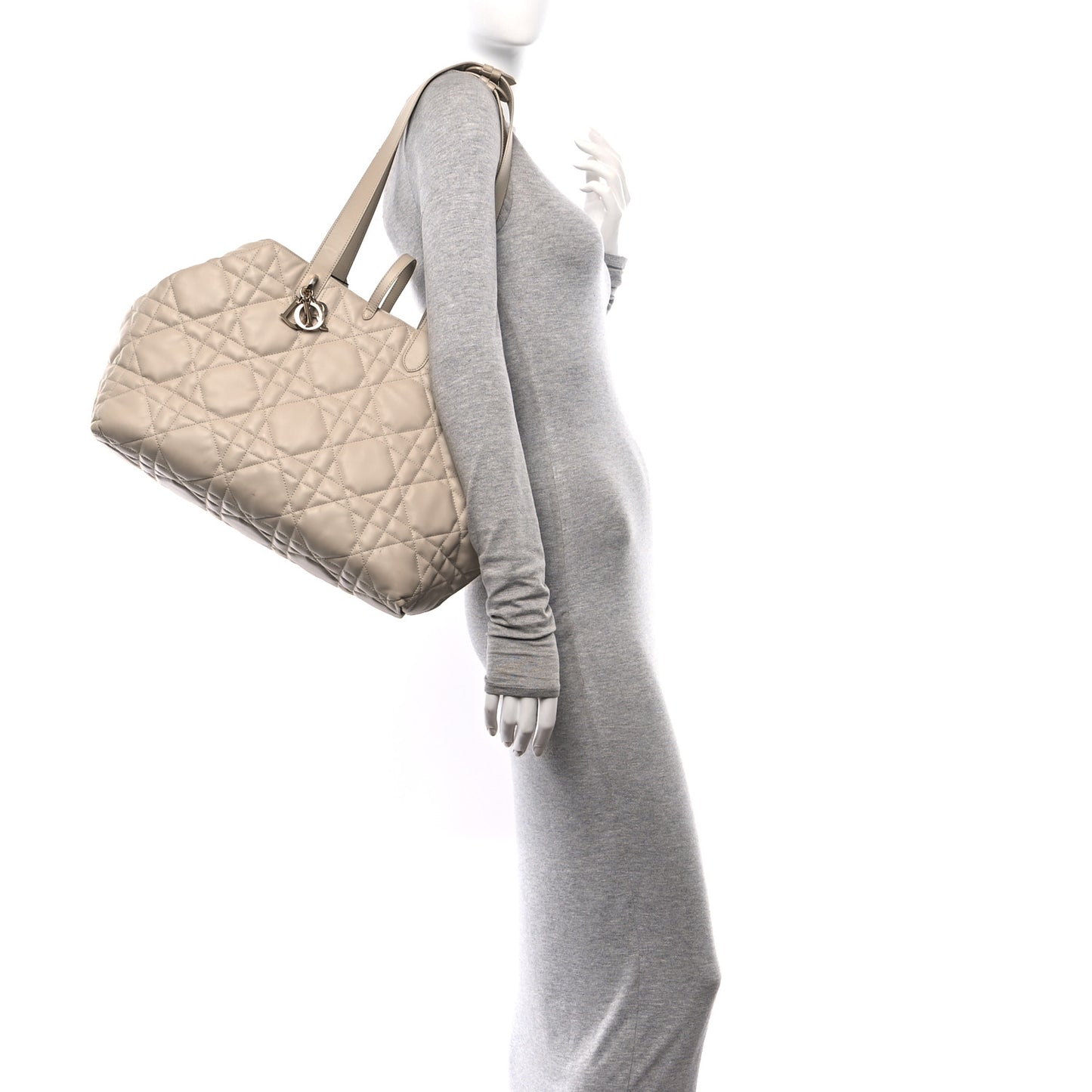 Calfskin Macrocannage Large Toujours Powder Beige