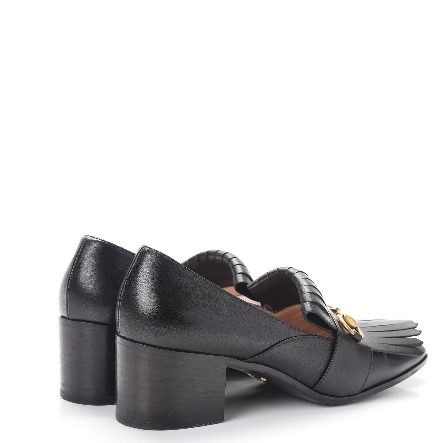 Malaga Kid GG Marmont Fringe Loafer Pumps Size 39 Black