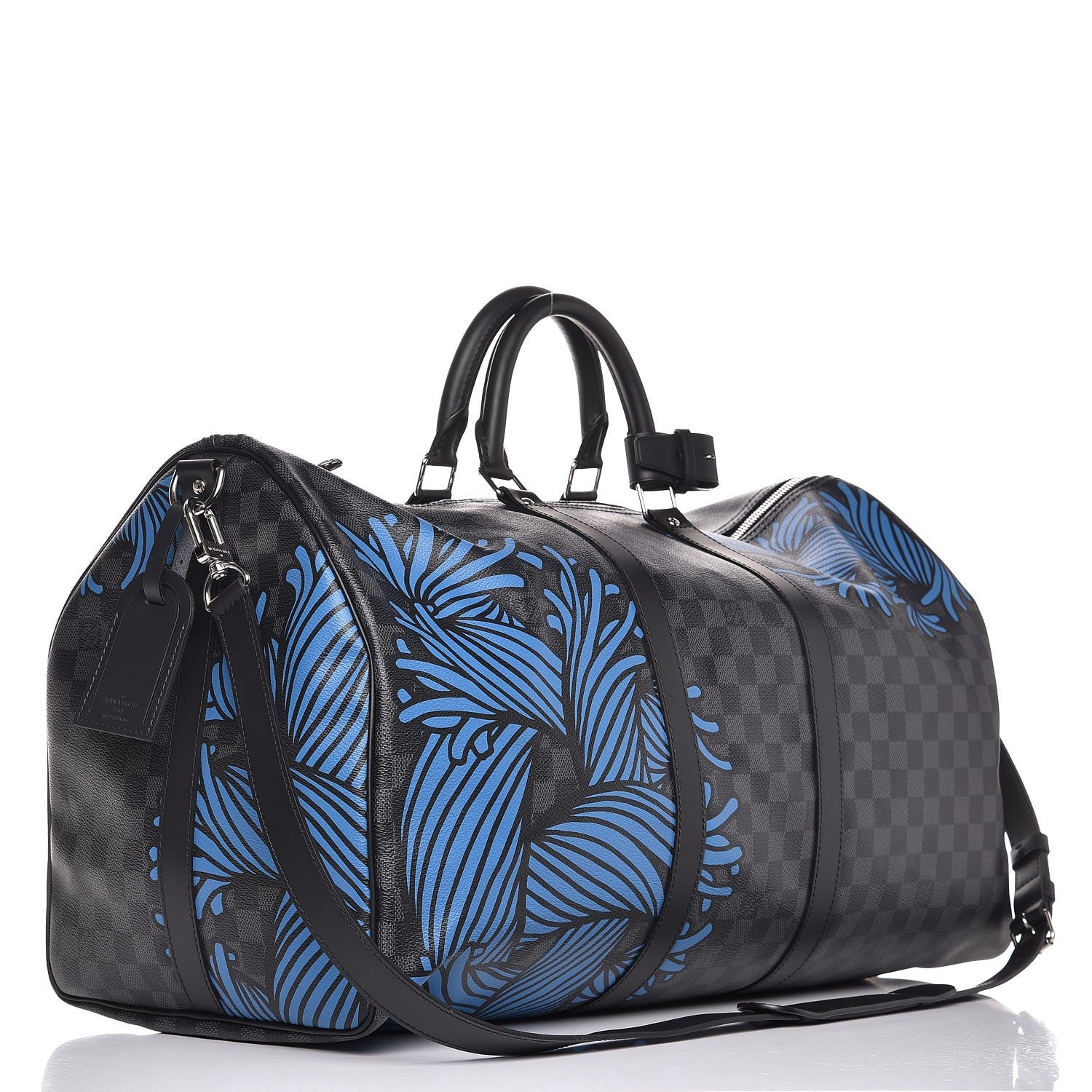 Louis Vuitton Damier Graphite Rope Keepall 55 Blue 3 of 9