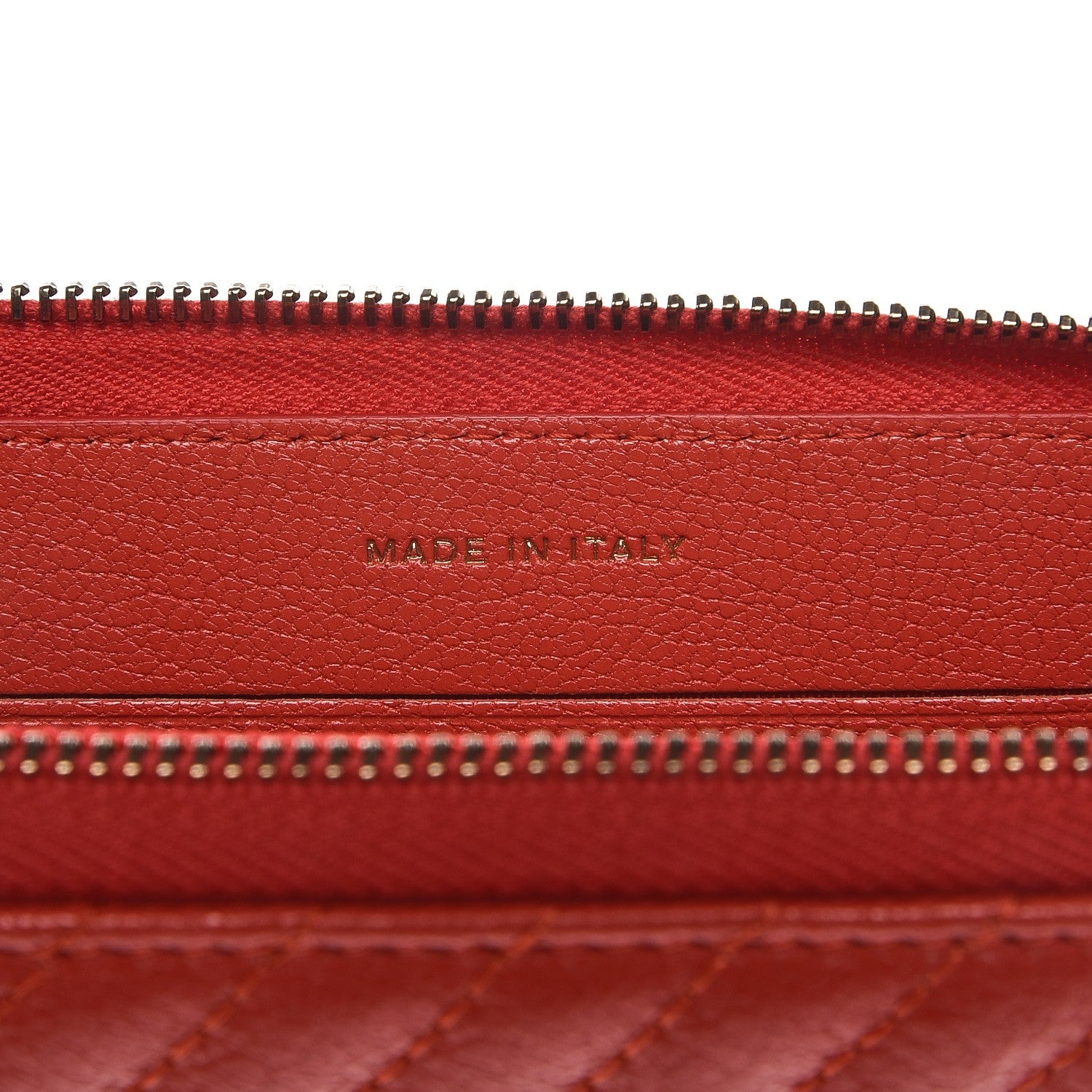Chanel Shiny Goatskin Diagonal Quilted Small Zip Around Wallet Red 7 of 10