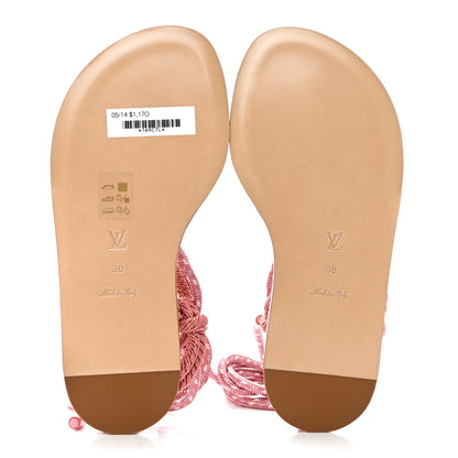 Louis Vuitton Fabric Maia Rope Flat Sandal 38 Rose Clair 5 of 7