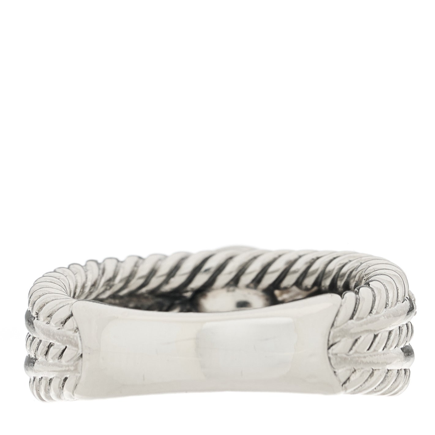 Sterling Silver Diamond Pearl Cable Crossover Ring 54 7