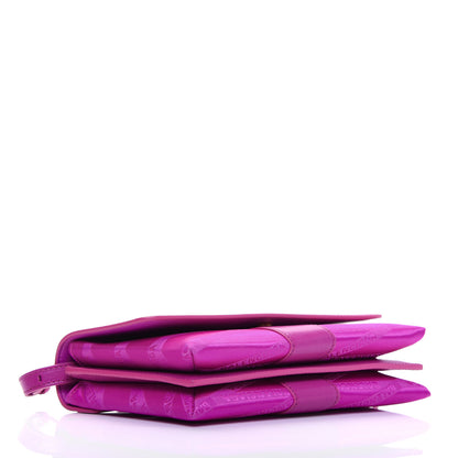 Balenciaga Jacquard Nylon Calfskin Shift Wallet On Strap Pink 4 of 21