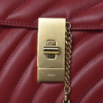 Chloe Calfskin Quilted Mini Drew Bijou Shoulder Bag Dahlia Red 8 of 8