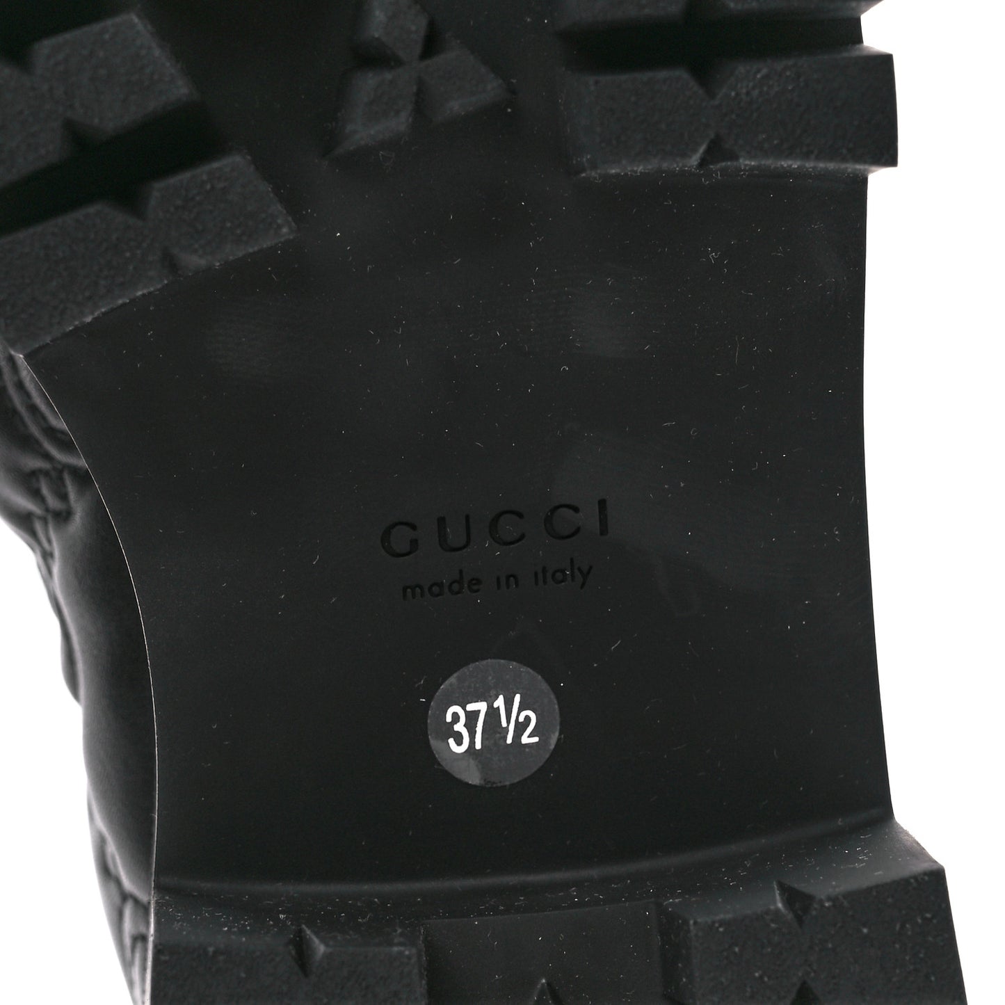 Nappa Cordovan Lux GG Matelasse Buckled Platform Lug Sole 60mm Loafers 37.5 Black