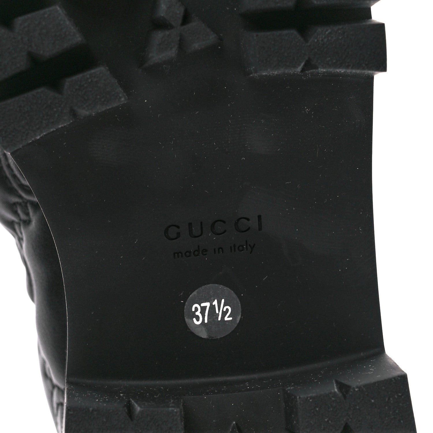 Gucci Nappa Cordovan Lux GG Matelasse Buckled Platform Lug Sole 60mm Loafers 37.5 Black 6 of 9