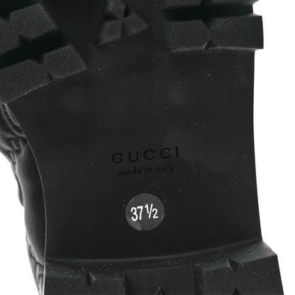 Gucci Nappa Cordovan Lux GG Matelasse Buckled Platform Lug Sole 60mm Loafers 37.5 Black 6 of 9