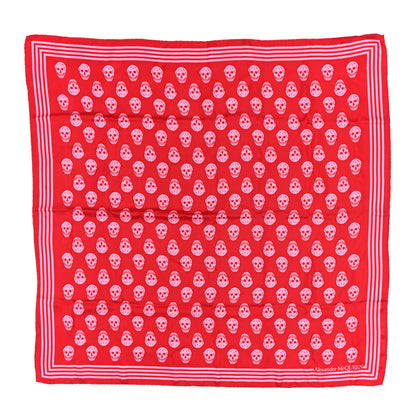 Alexander McQueen Silk Chiffon Skull Scarf Red Pink 1 of 5