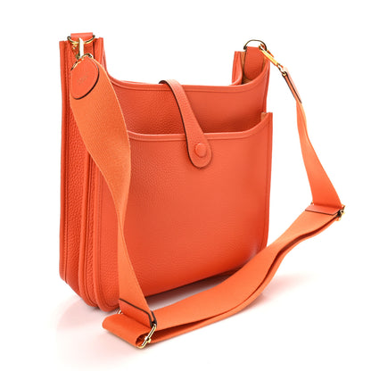 Hermes Taurillon Clemence Evelyne III PM Orange 3 of 10